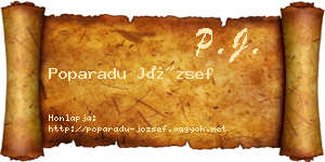 Poparadu József névjegykártya